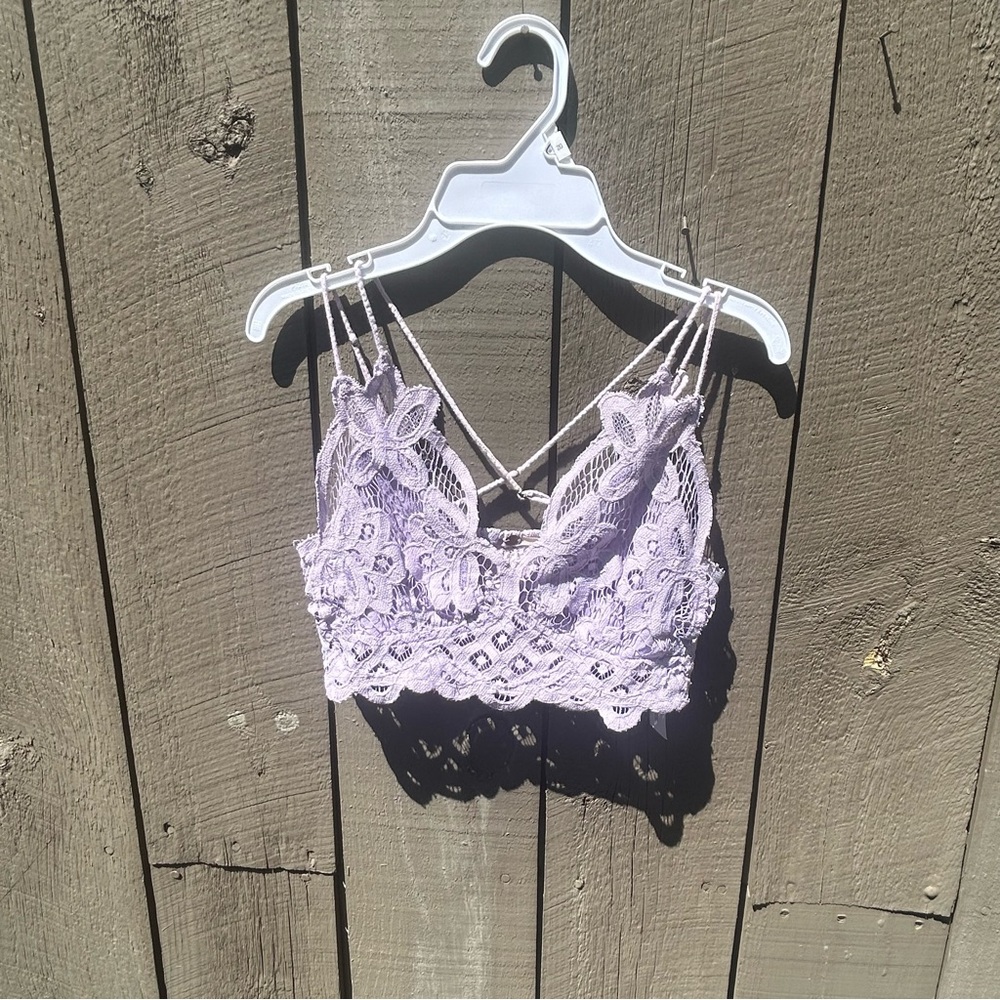 Free People Adela Lavender Lace Bralette